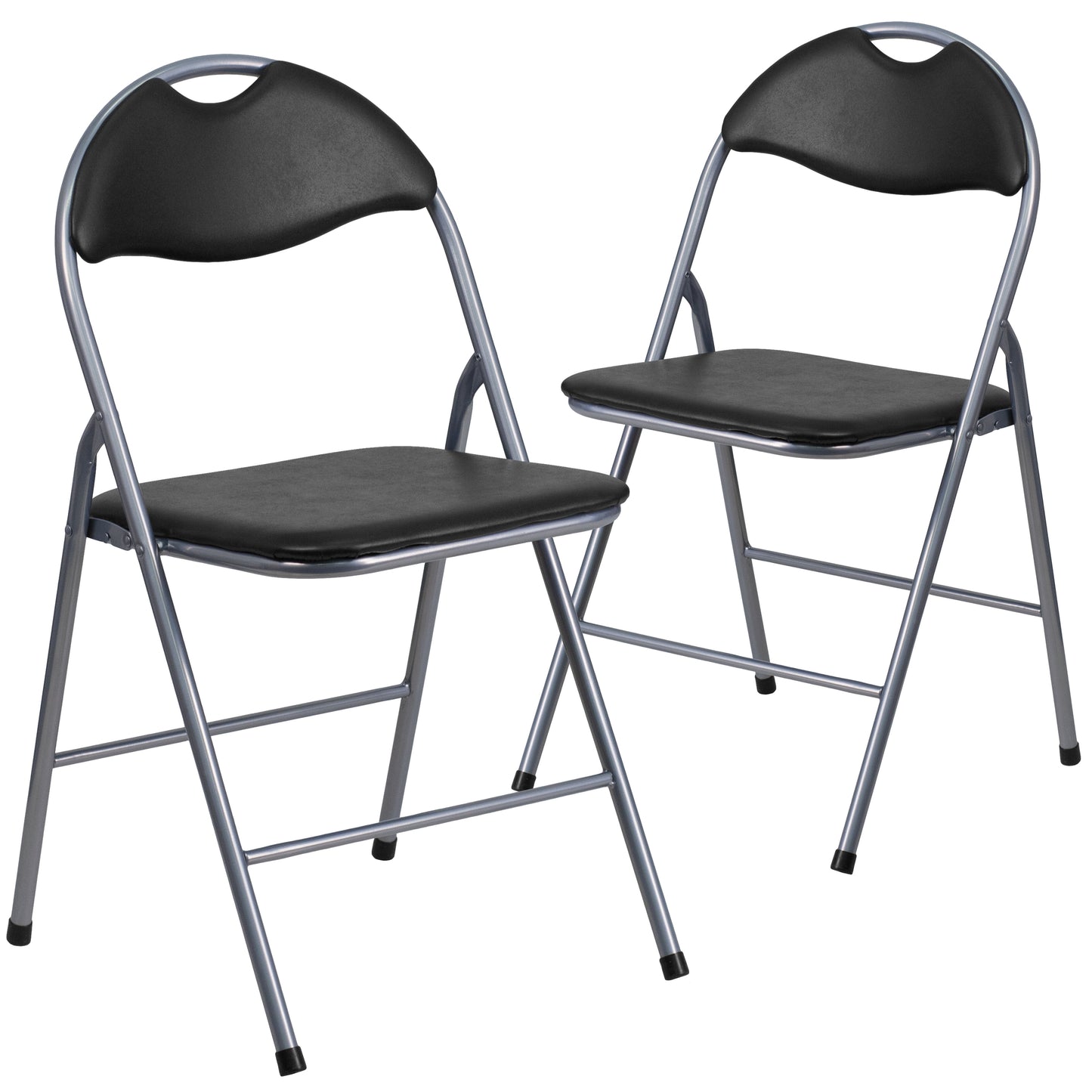 Black Vinyl Folding Chair 2-YB-YJ806H-GG