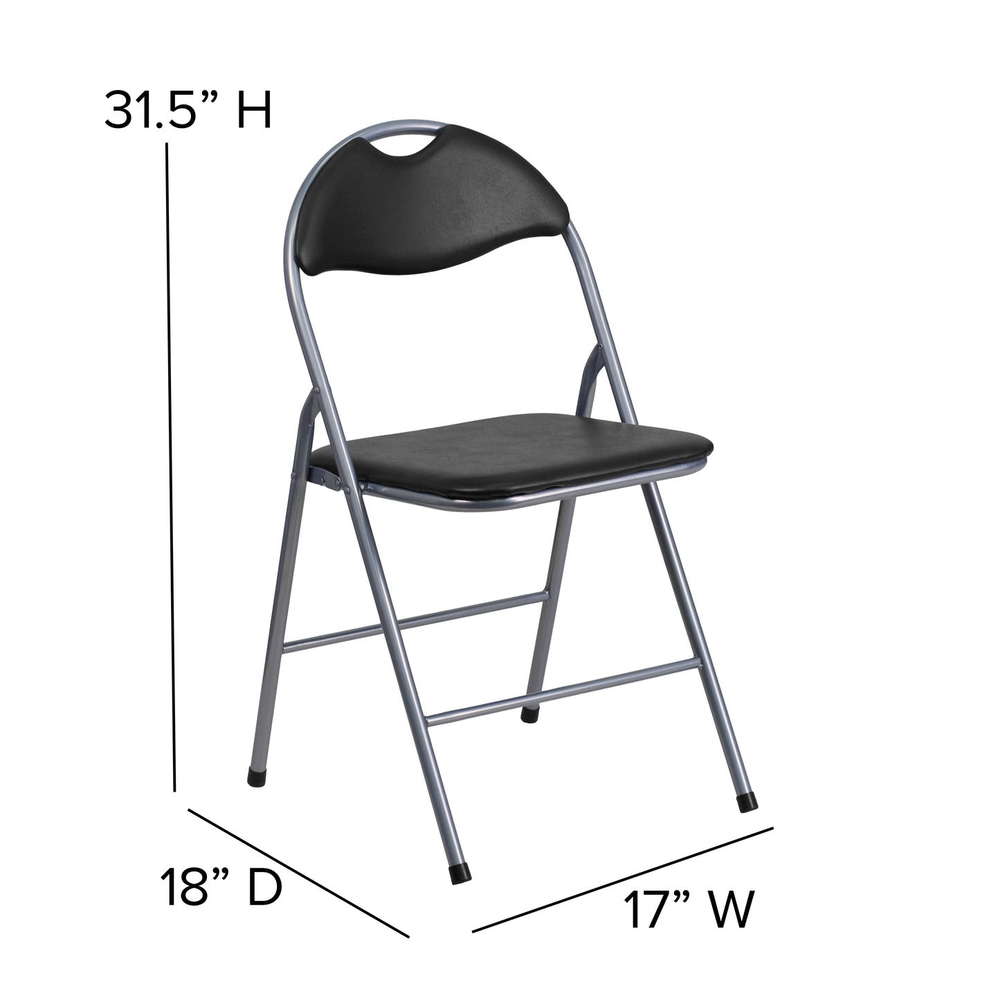 Black Vinyl Folding Chair 2-YB-YJ806H-GG