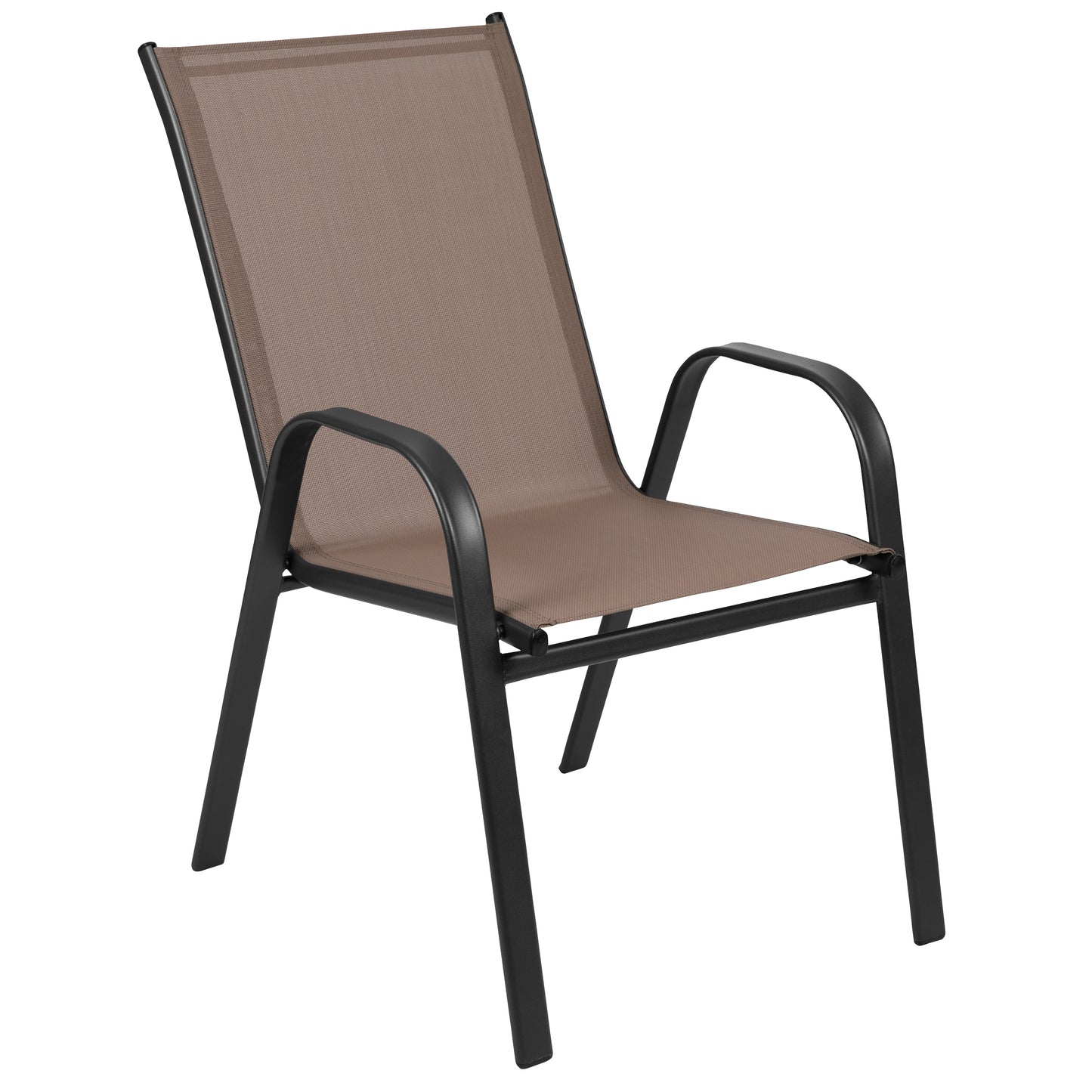 4PK Brown Patio Stack Chair 4-JJ-303C-B-GG