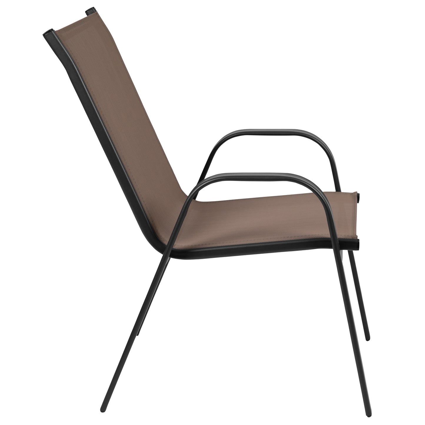 4PK Brown Patio Stack Chair 4-JJ-303C-B-GG