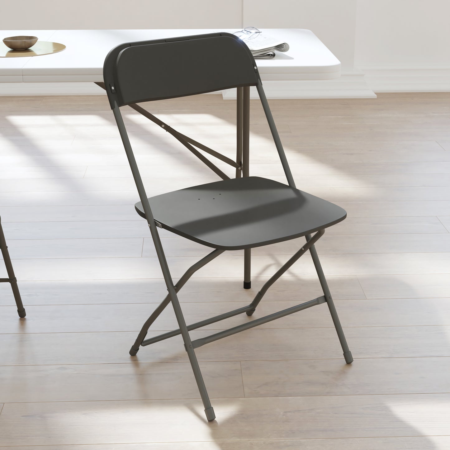 4 Pack Gray Folding Chairs 4-LE-L-3-W-GY-GG