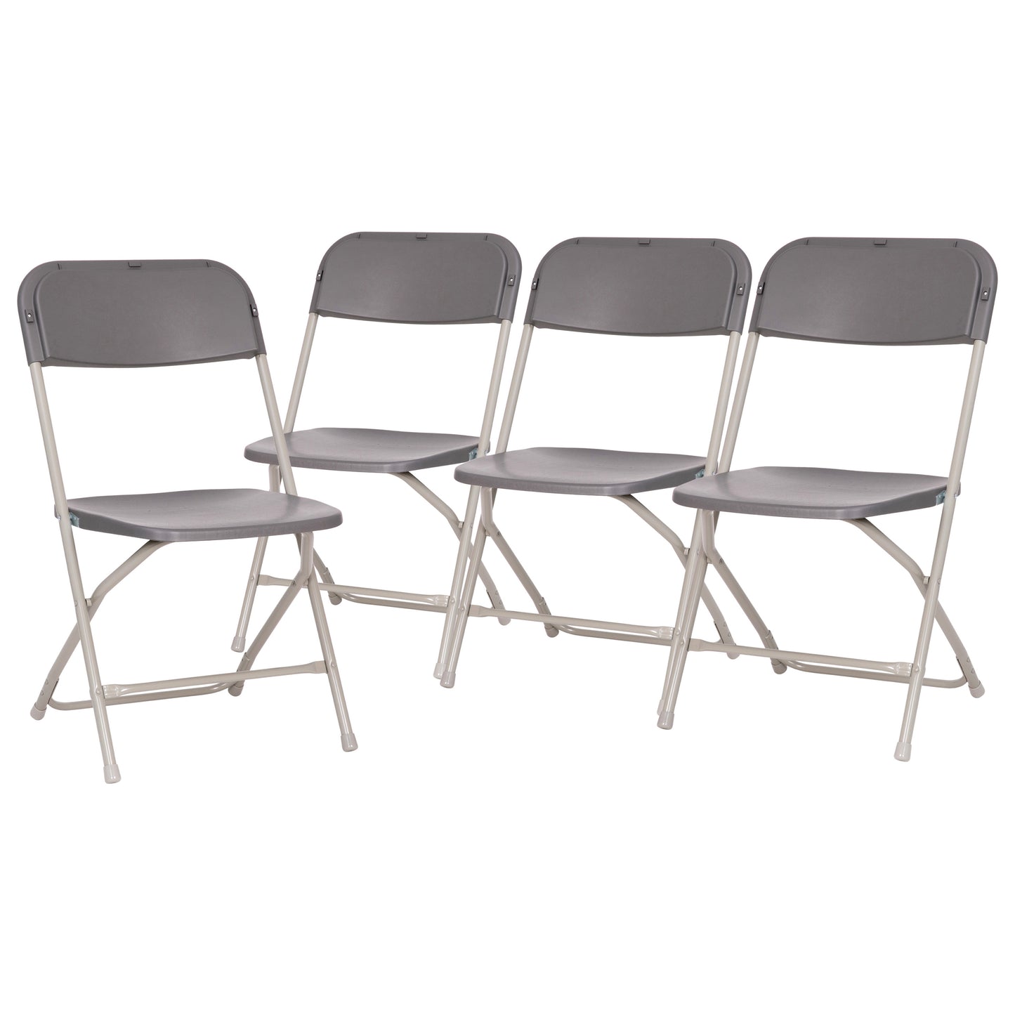 4 Pack Gray Folding Chairs 4-LE-L-3-W-GY-GG