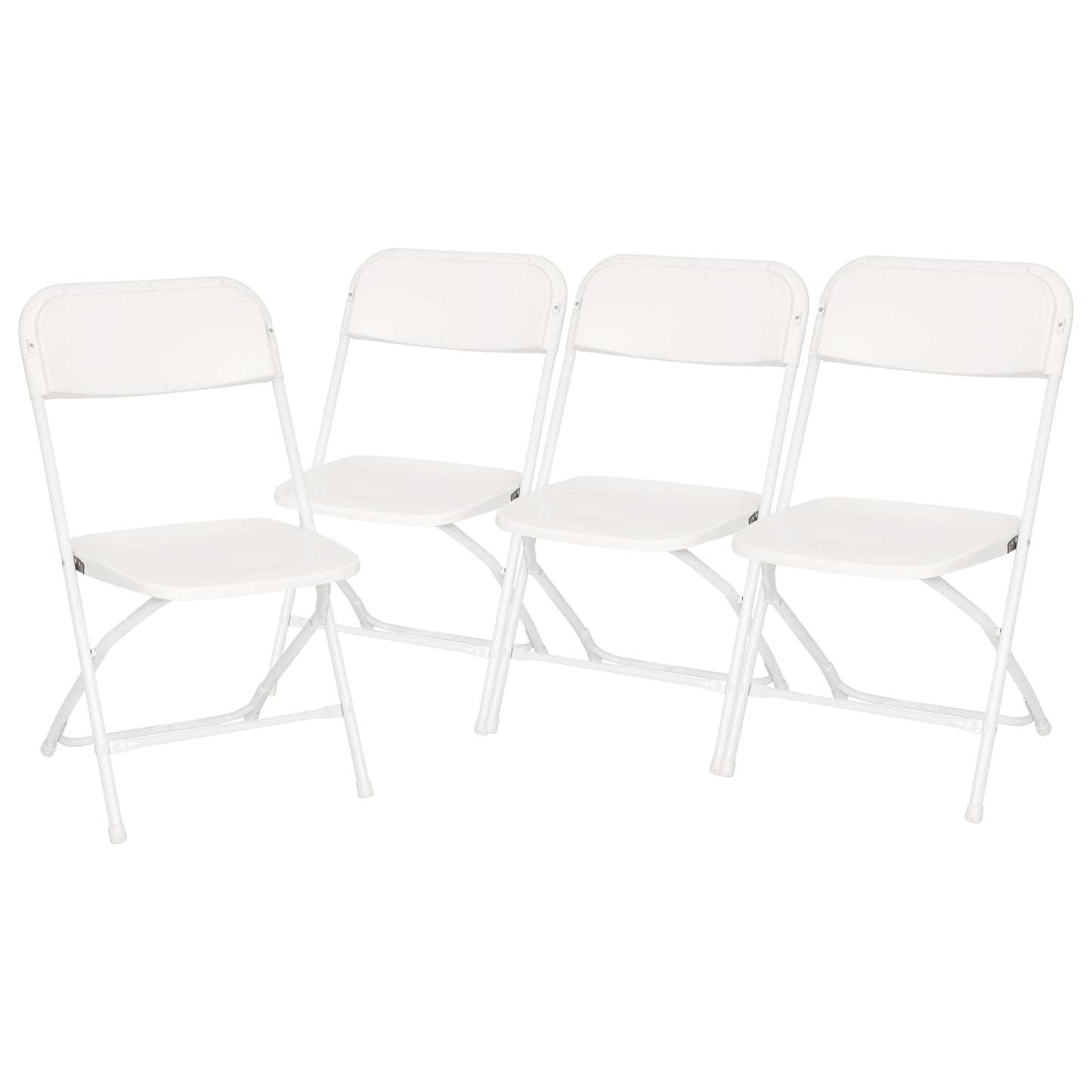 4 Pack White Folding Chairs 4-LE-L-3-W-WH-GG