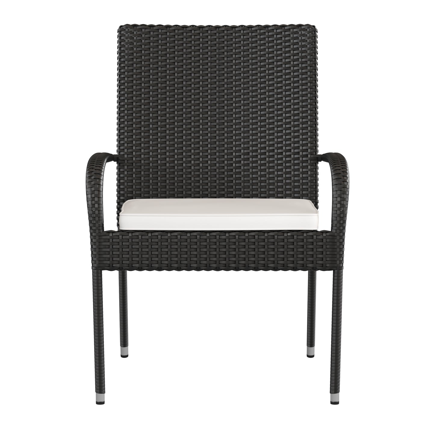 4PK Black Patio Chairs 4-TW-3WBE073-CU01CR-BK-GG