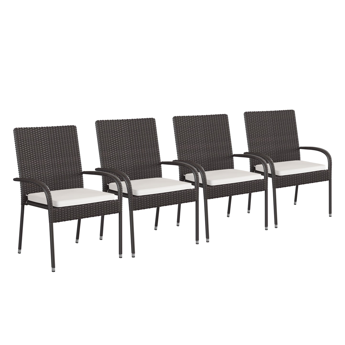 4PK Espresso Patio Chairs 4-TW-3WBE073-CU01CR-ESP-GG