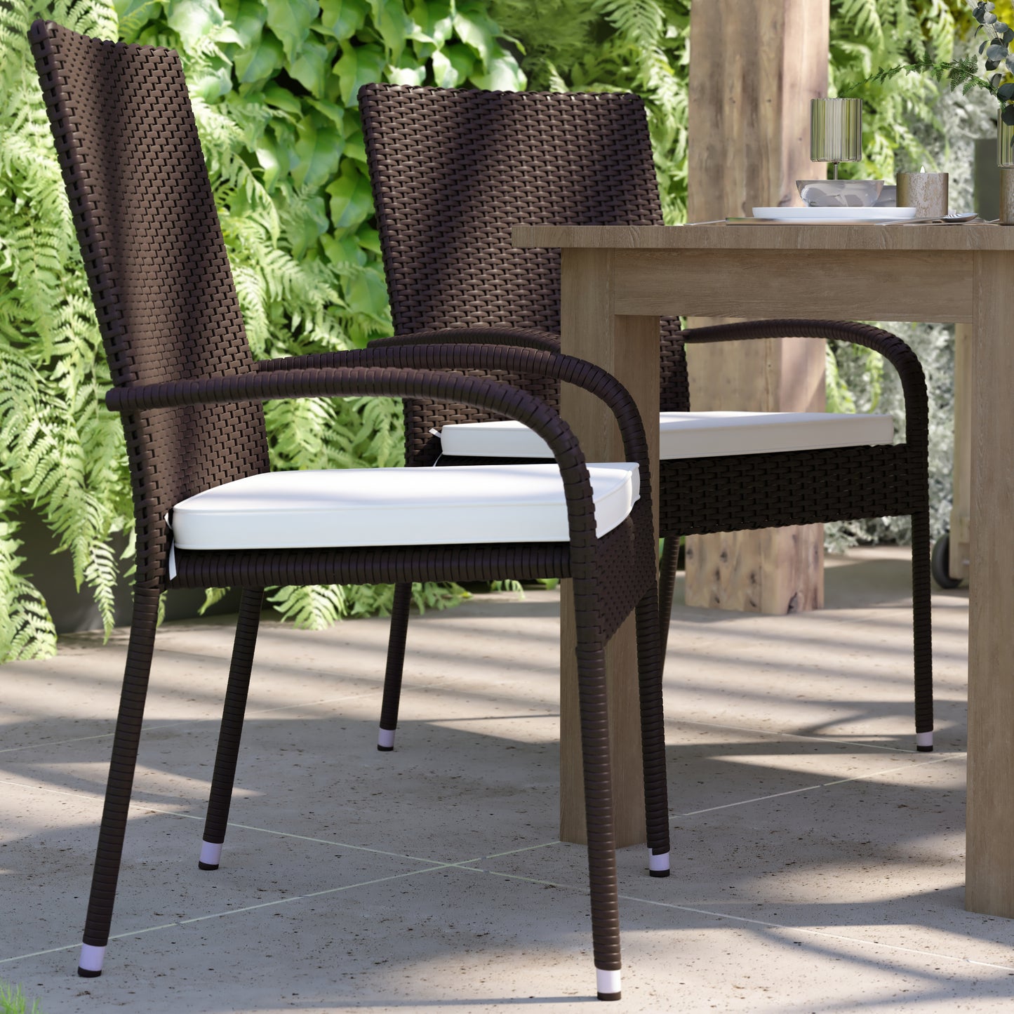 4PK Espresso Patio Chairs 4-TW-3WBE073-CU01CR-ESP-GG