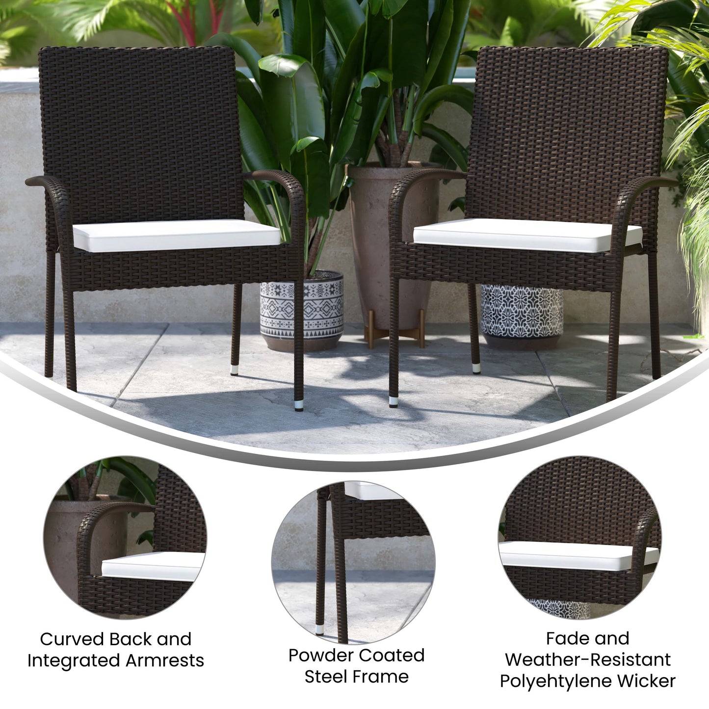 4PK Espresso Patio Chairs 4-TW-3WBE073-CU01CR-ESP-GG