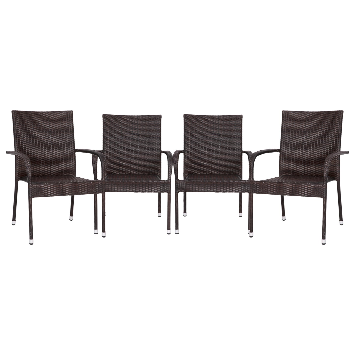 4PK Espresso Patio Armchairs 4-TW-3WBE073-ESP-GG