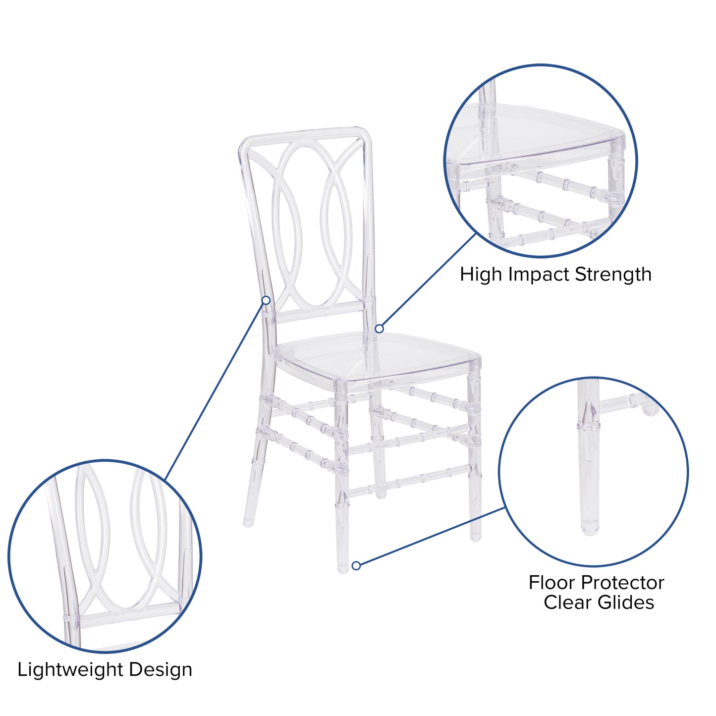 Clear Designer Stack Chair BH-H007-CRYSTAL-GG