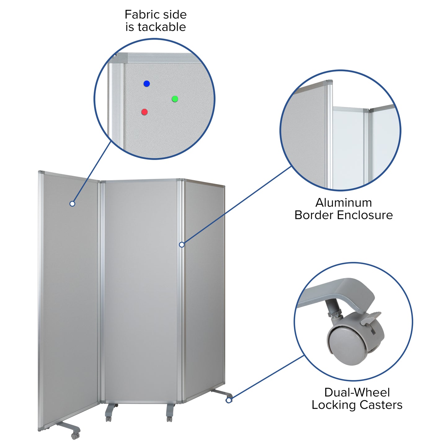 Dry Erase/Cloth Partition BR-PTT001-3-MP-60183-GG