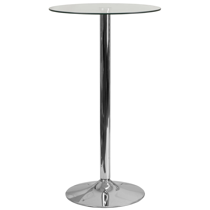 23.75RD Glass Table-41.75 Base CH-3-GG