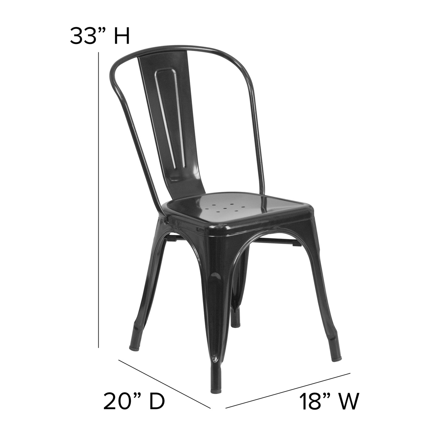 Black Metal Chair CH-31230-BK-GG