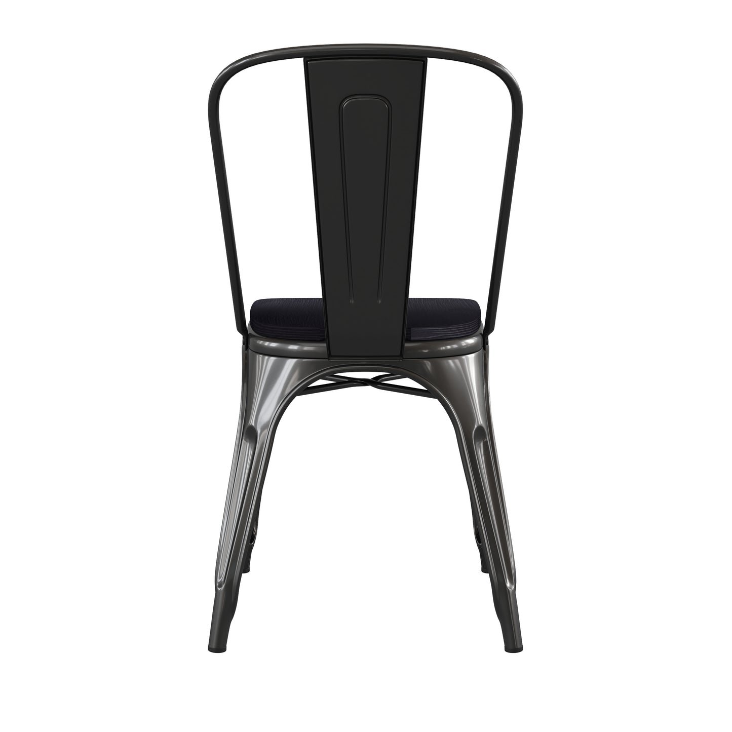 Black Metal Chair-Black Seat CH-31230-BK-PL1B-GG