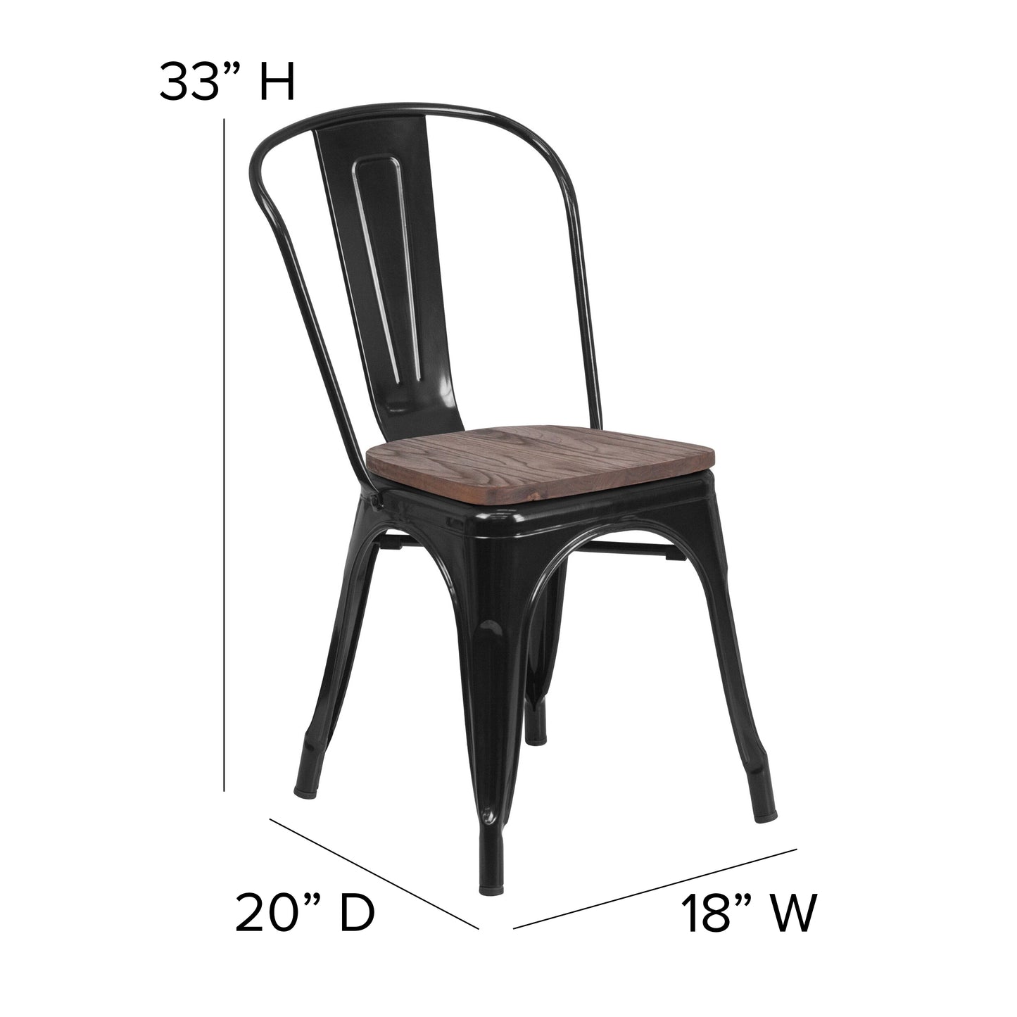 Stackable Metal Dining Chair for Indoor Spaces