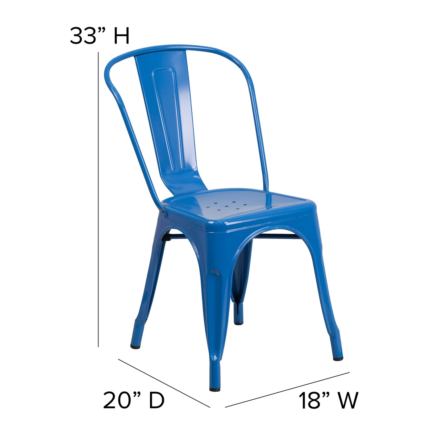 Blue Metal Chair CH-31230-BL-GG