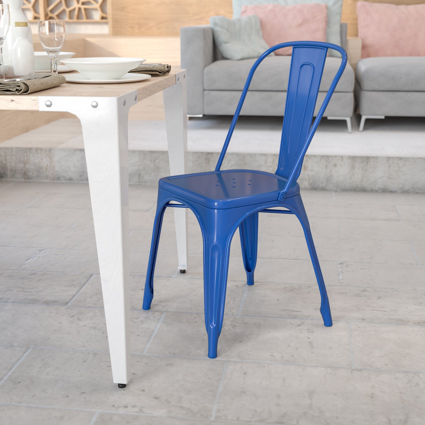 Blue Metal Chair CH-31230-BL-GG