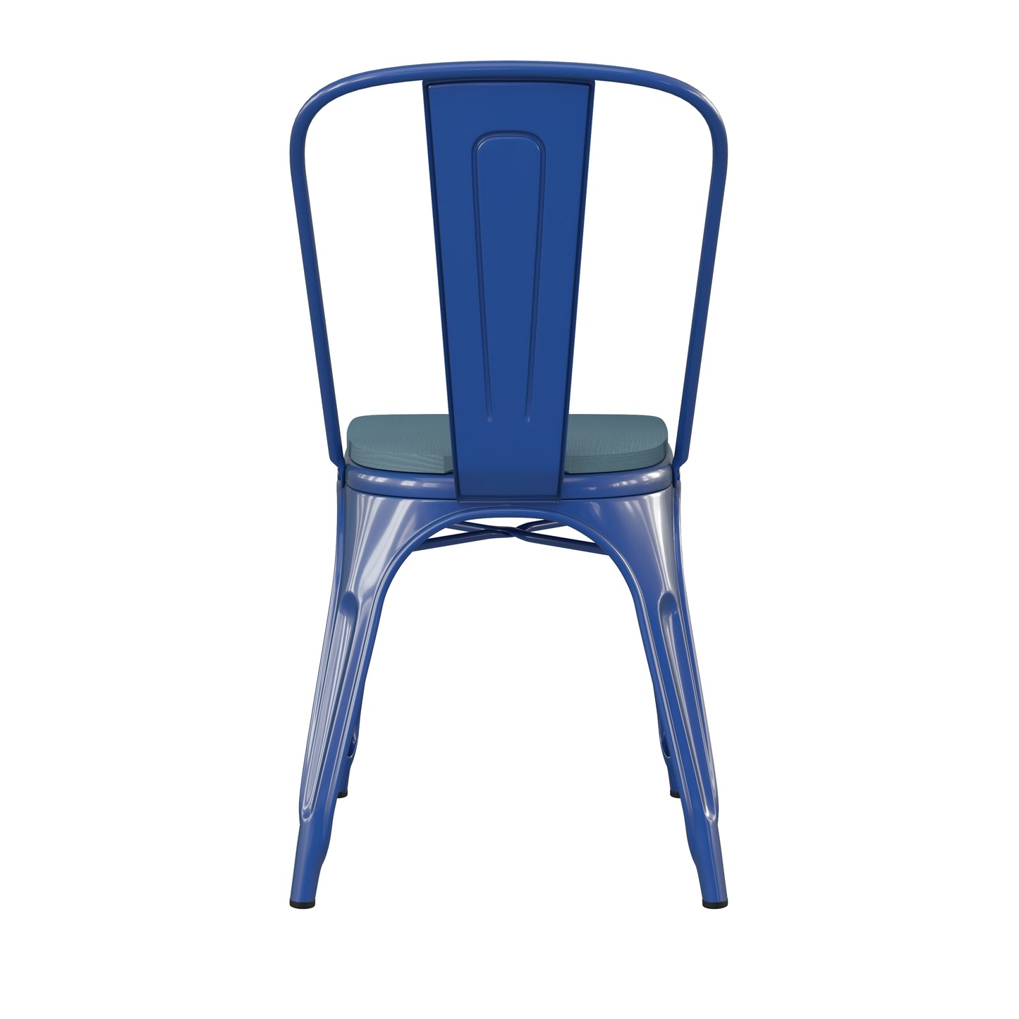 Blue Metal Chair-Teal Seat CH-31230-BL-PL1C-GG