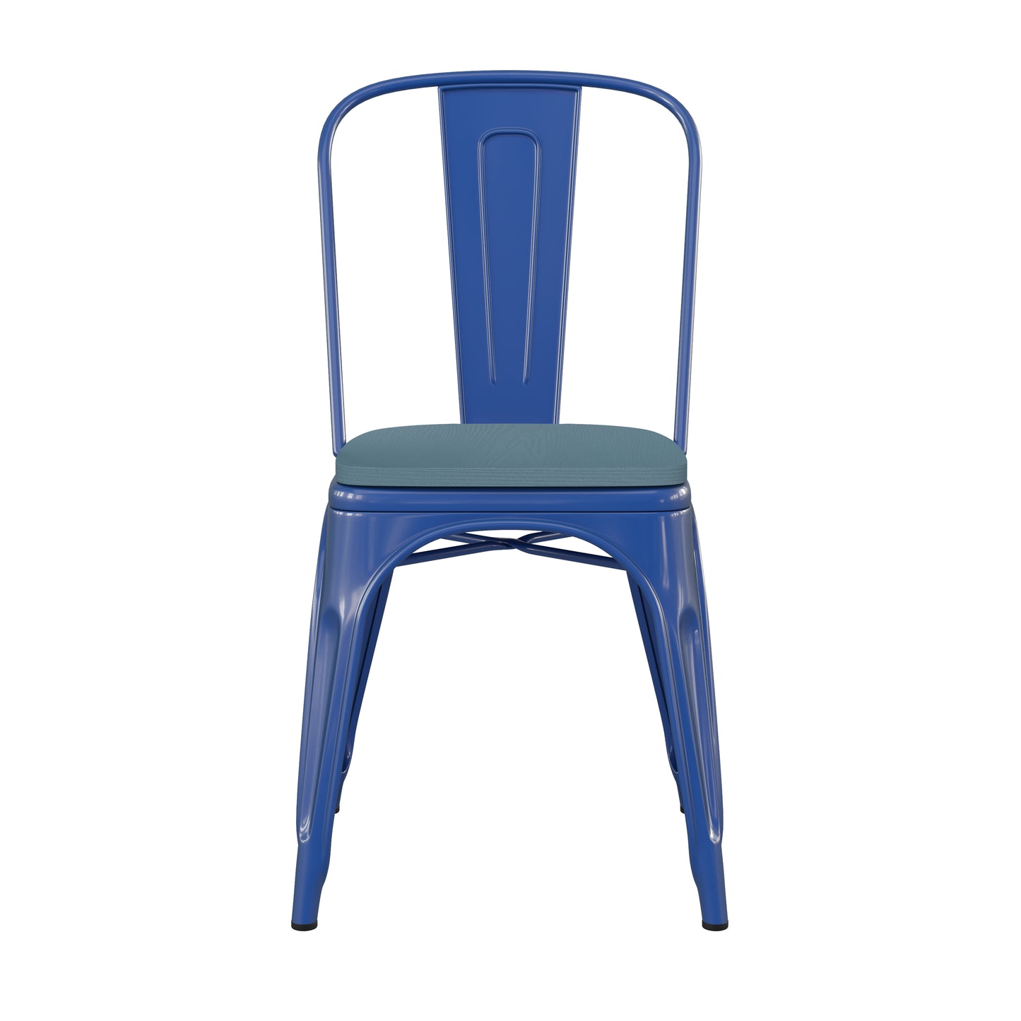 Blue Metal Chair-Teal Seat CH-31230-BL-PL1C-GG