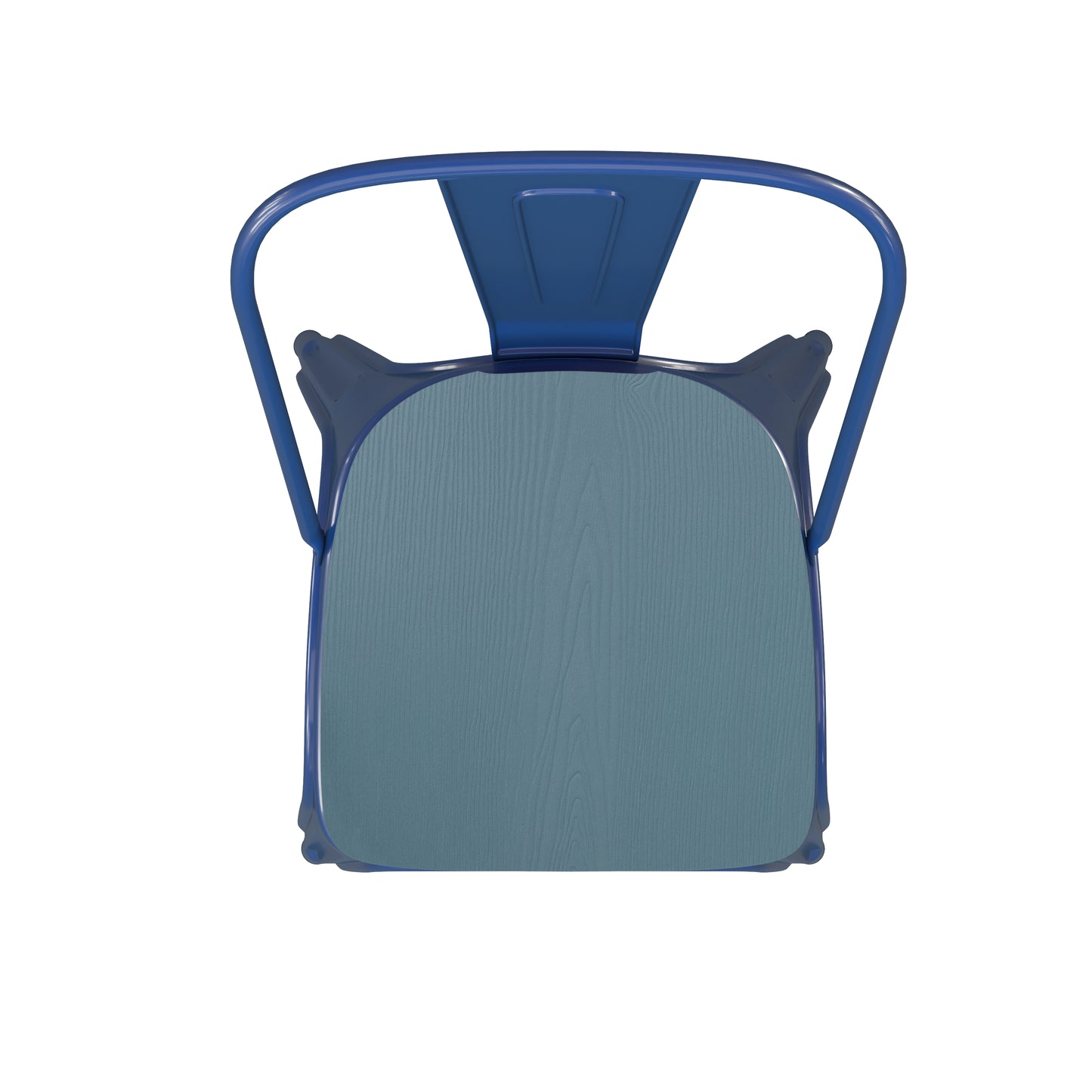 Blue Metal Chair-Teal Seat CH-31230-BL-PL1C-GG