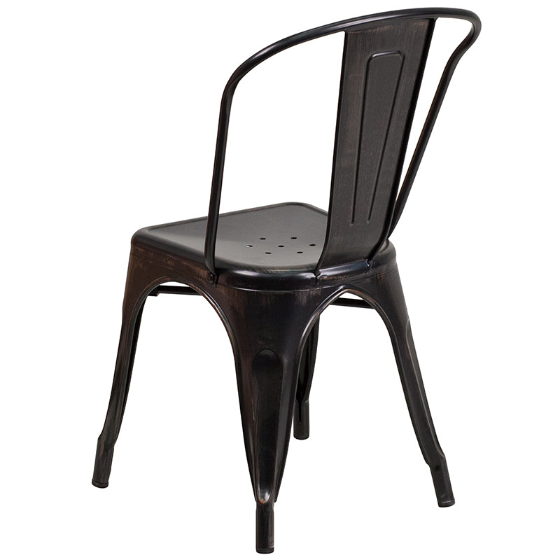 Aged Black Metal Outdoor Chair CH-31230-BQ-GG