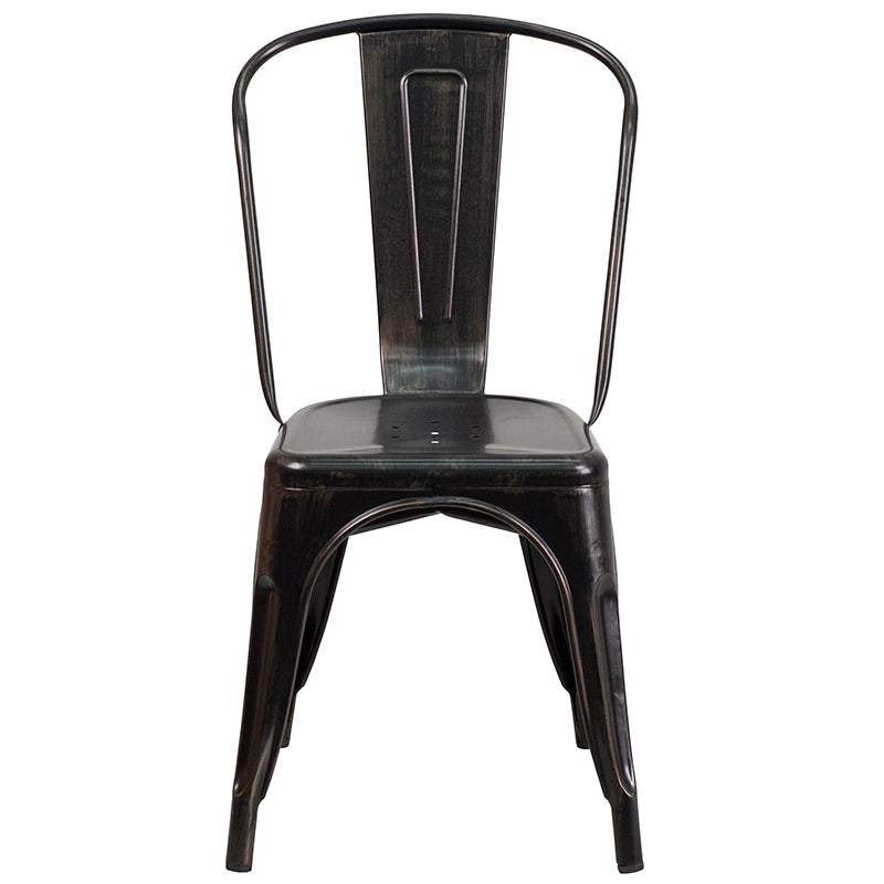 Aged Black Metal Outdoor Chair CH-31230-BQ-GG