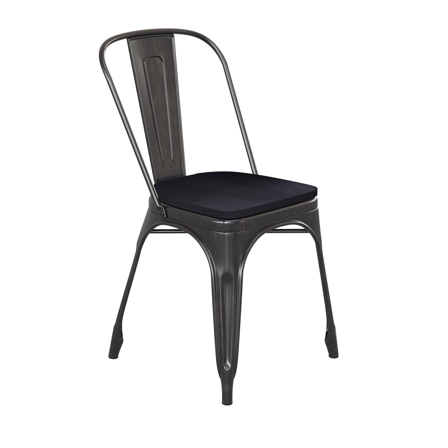 Black Metal Chair-Black Seat CH-31230-BQ-PL1B-GG