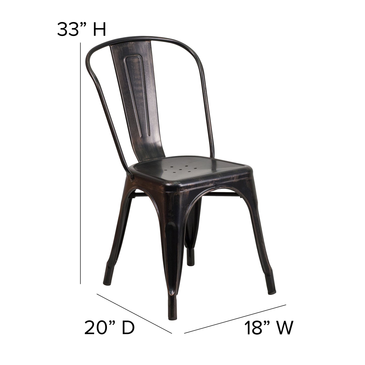 Black Metal Chair-Black Seat CH-31230-BQ-PL1B-GG