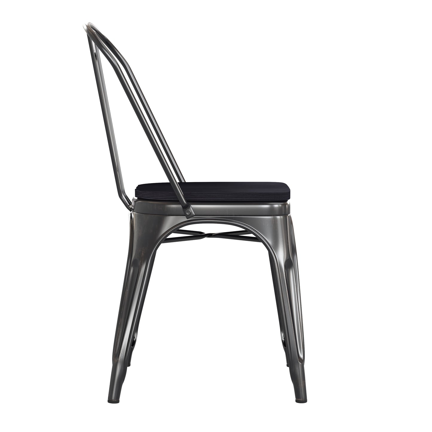 Black Metal Chair-Black Seat CH-31230-BQ-PL1B-GG