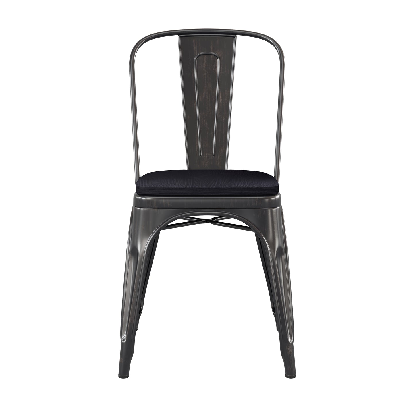 Black Metal Chair-Black Seat CH-31230-BQ-PL1B-GG