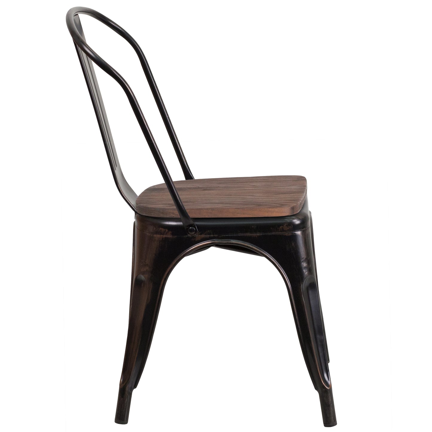 Aged Black Metal/Wood Chair CH-31230-BQ-WD-GG