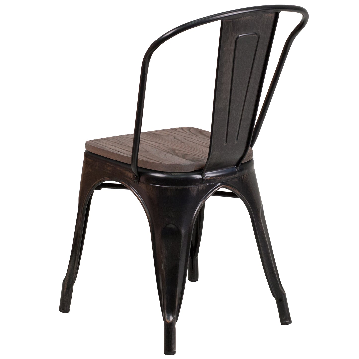 Aged Black Metal/Wood Chair CH-31230-BQ-WD-GG