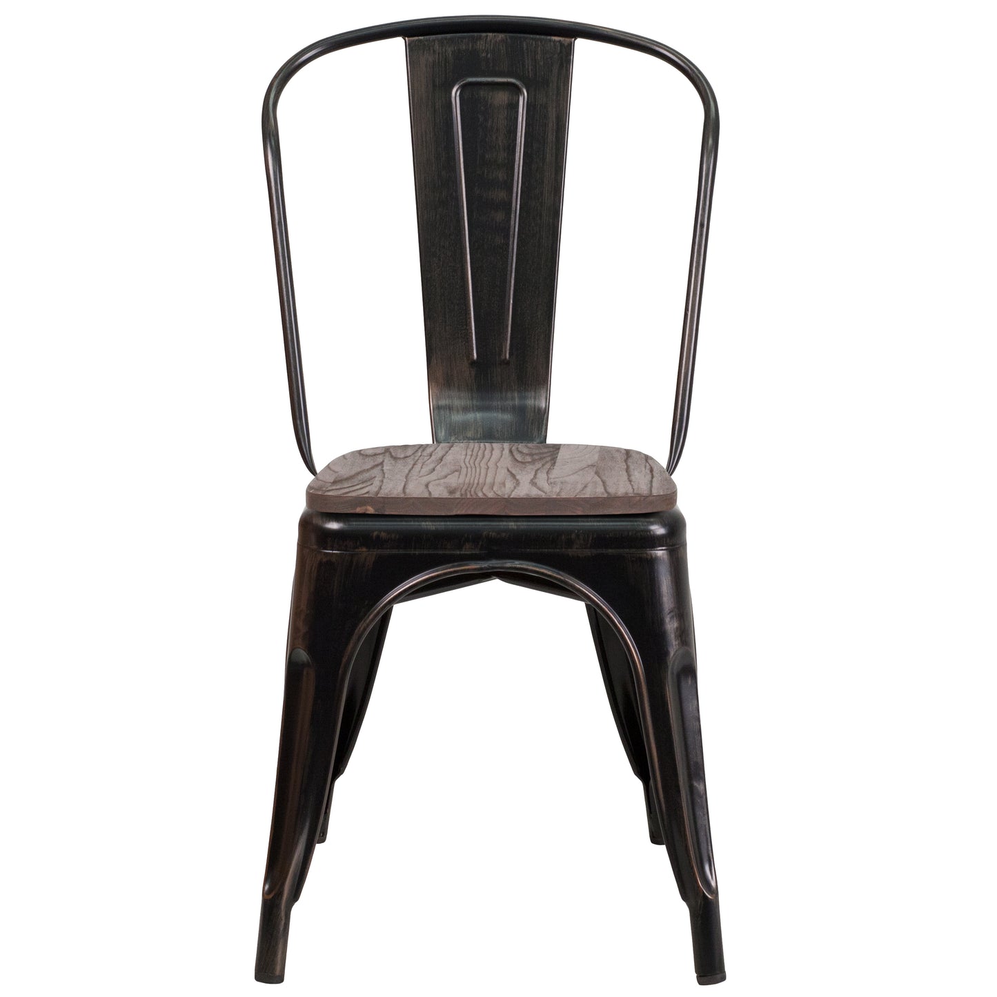 Aged Black Metal/Wood Chair CH-31230-BQ-WD-GG