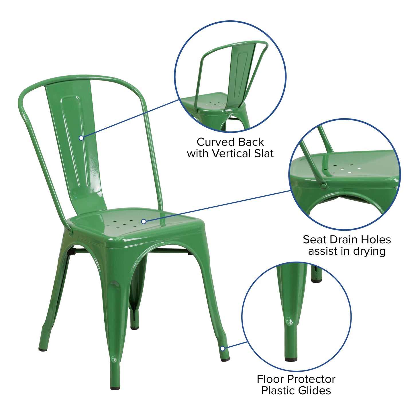 Green Metal Chair CH-31230-GN-GG