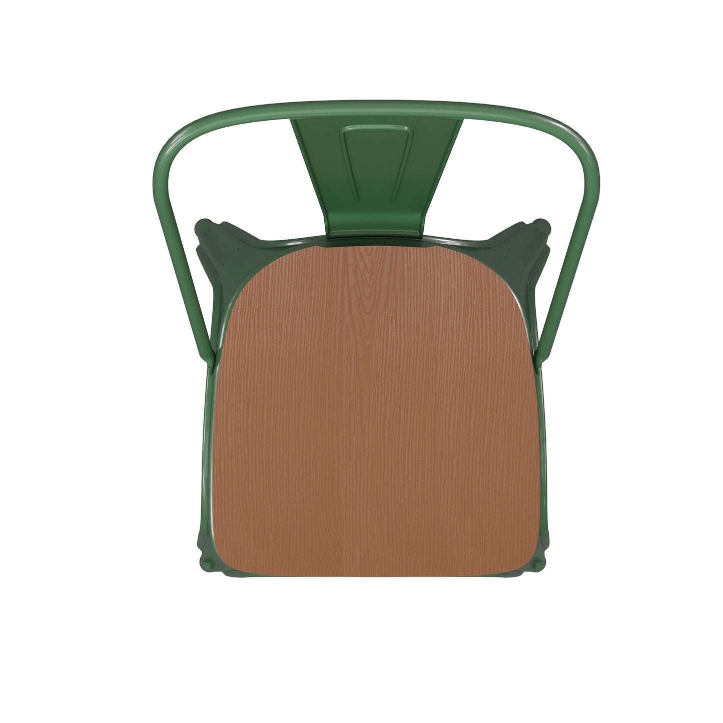 Green Metal Chair-Teak Seat CH-31230-GN-PL1T-GG