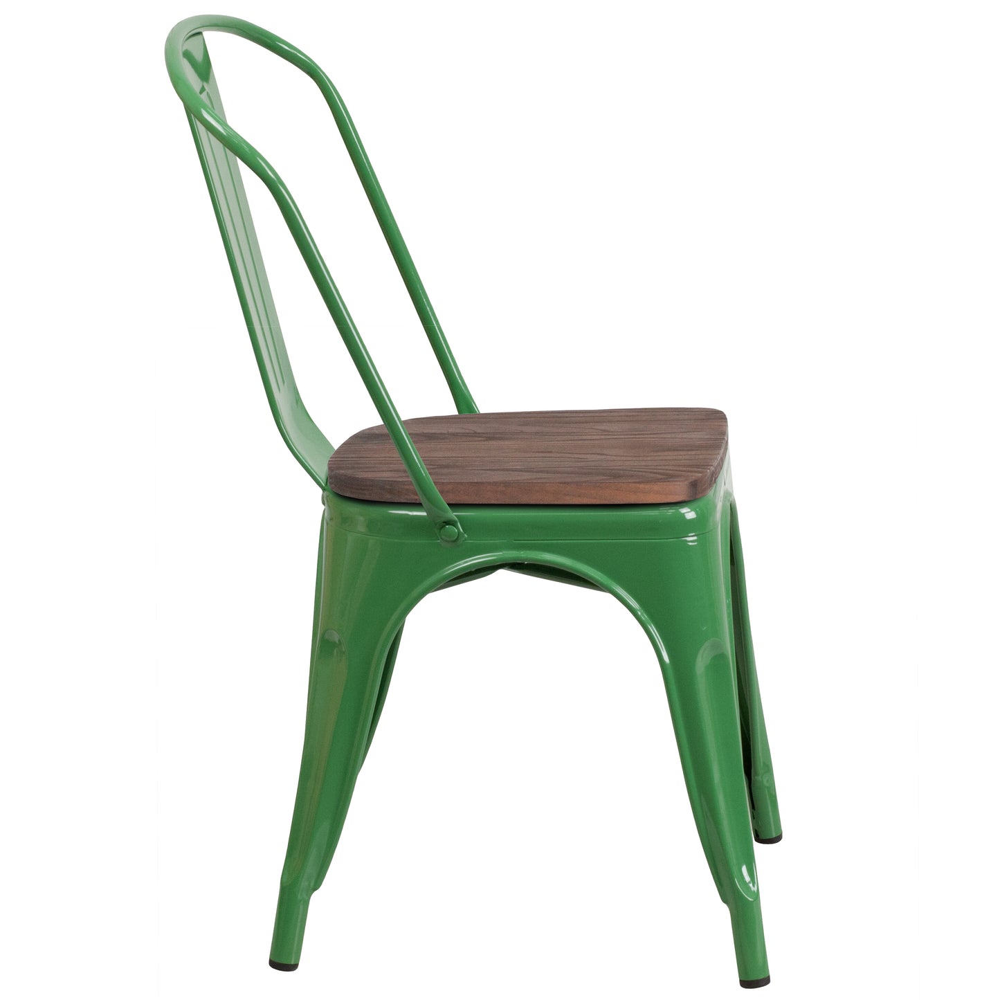 Green Metal Stack Chair CH-31230-GN-WD-GG