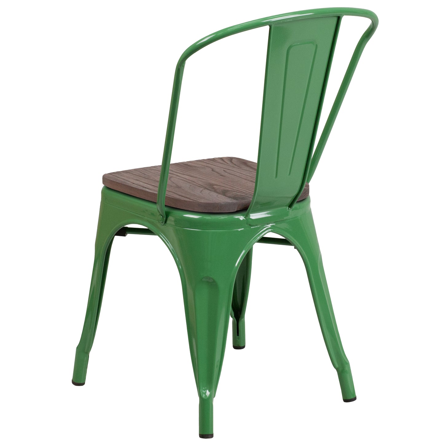 Green Metal Stack Chair CH-31230-GN-WD-GG