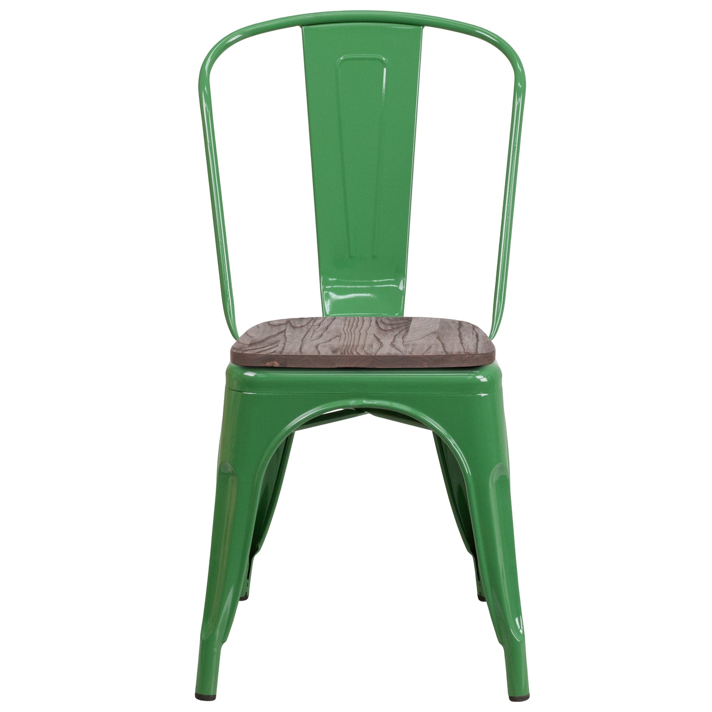 Green Metal Stack Chair CH-31230-GN-WD-GG