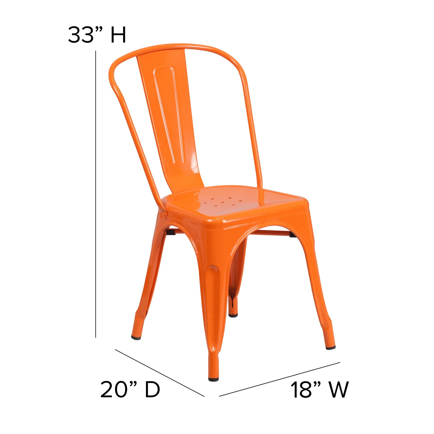 Orange Metal Chair CH-31230-OR-GG