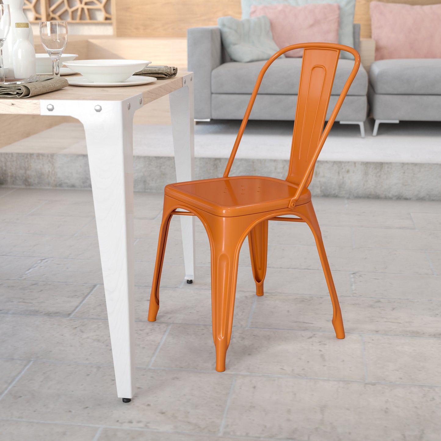 Orange Metal Chair CH-31230-OR-GG