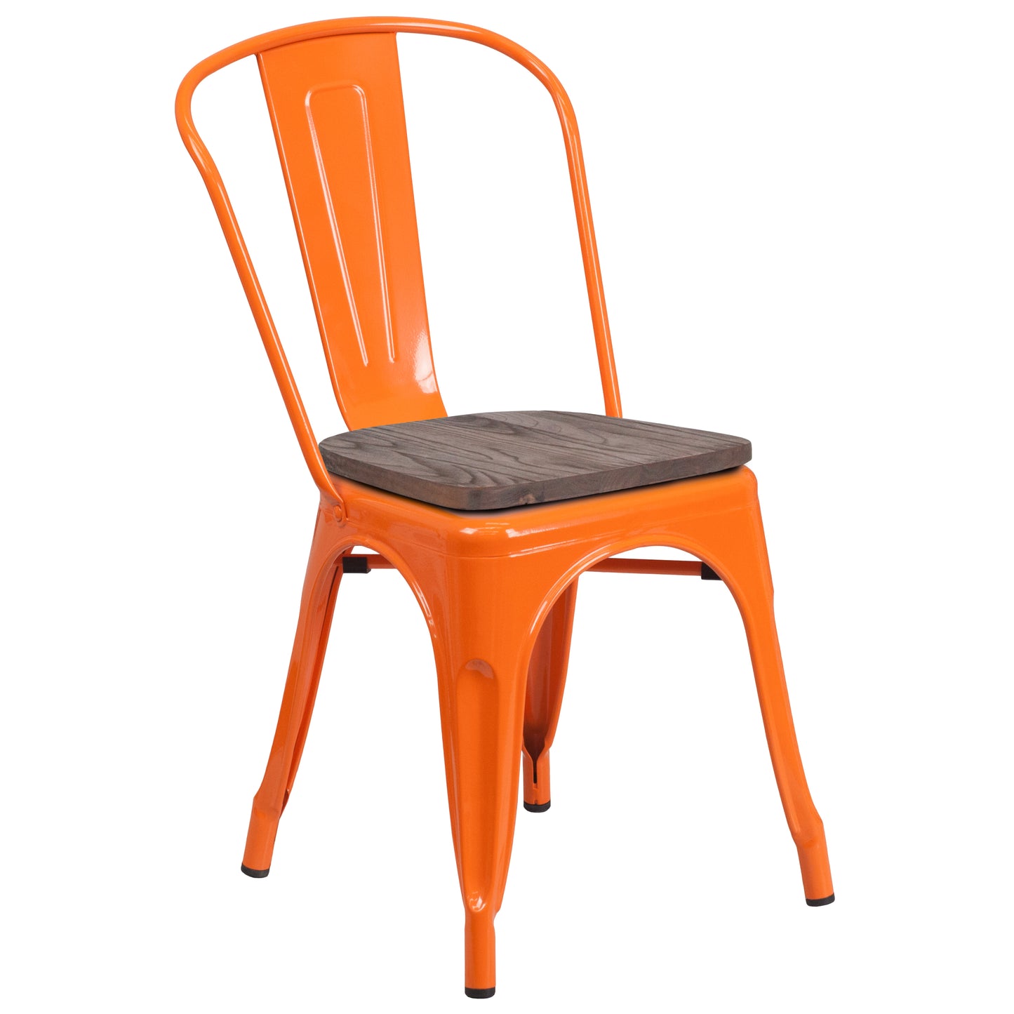 Orange Metal Stack Chair CH-31230-OR-WD-GG