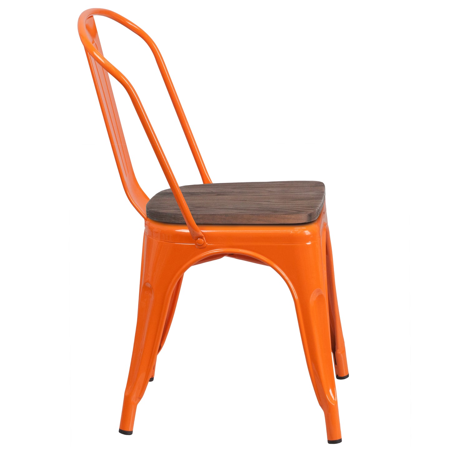 Orange Metal Stack Chair CH-31230-OR-WD-GG