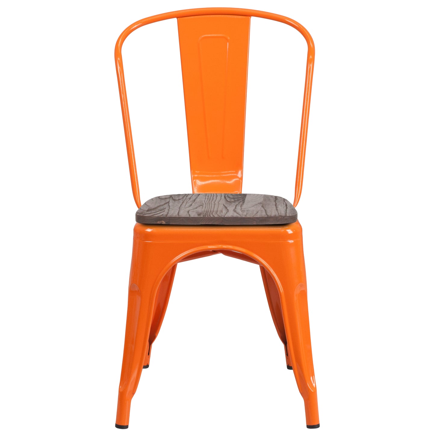 Orange Metal Stack Chair CH-31230-OR-WD-GG