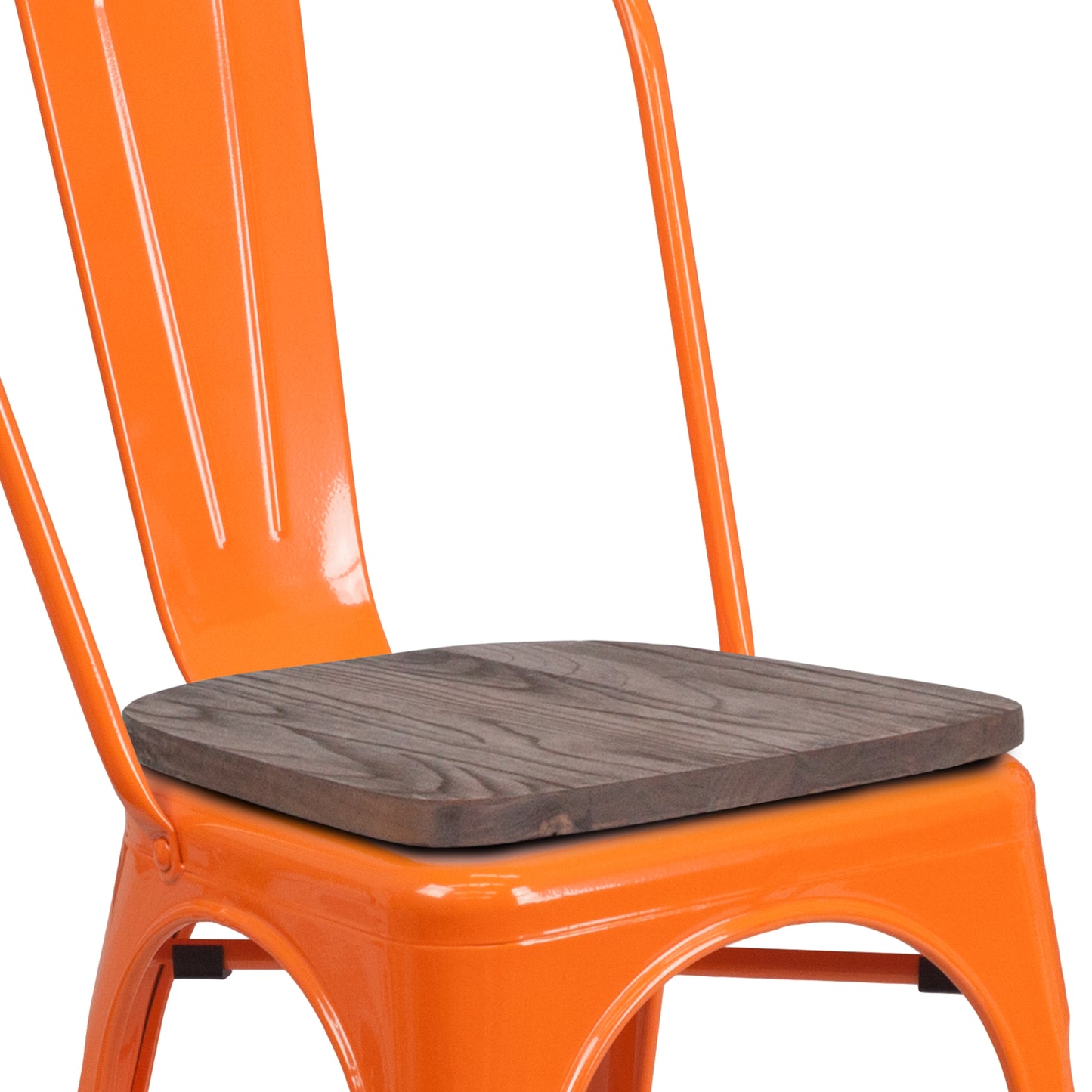 Orange Metal Stack Chair CH-31230-OR-WD-GG