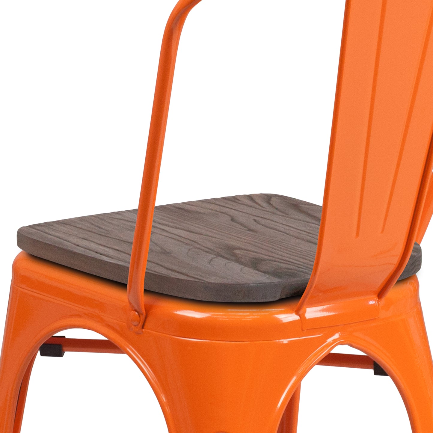 Orange Metal Stack Chair CH-31230-OR-WD-GG