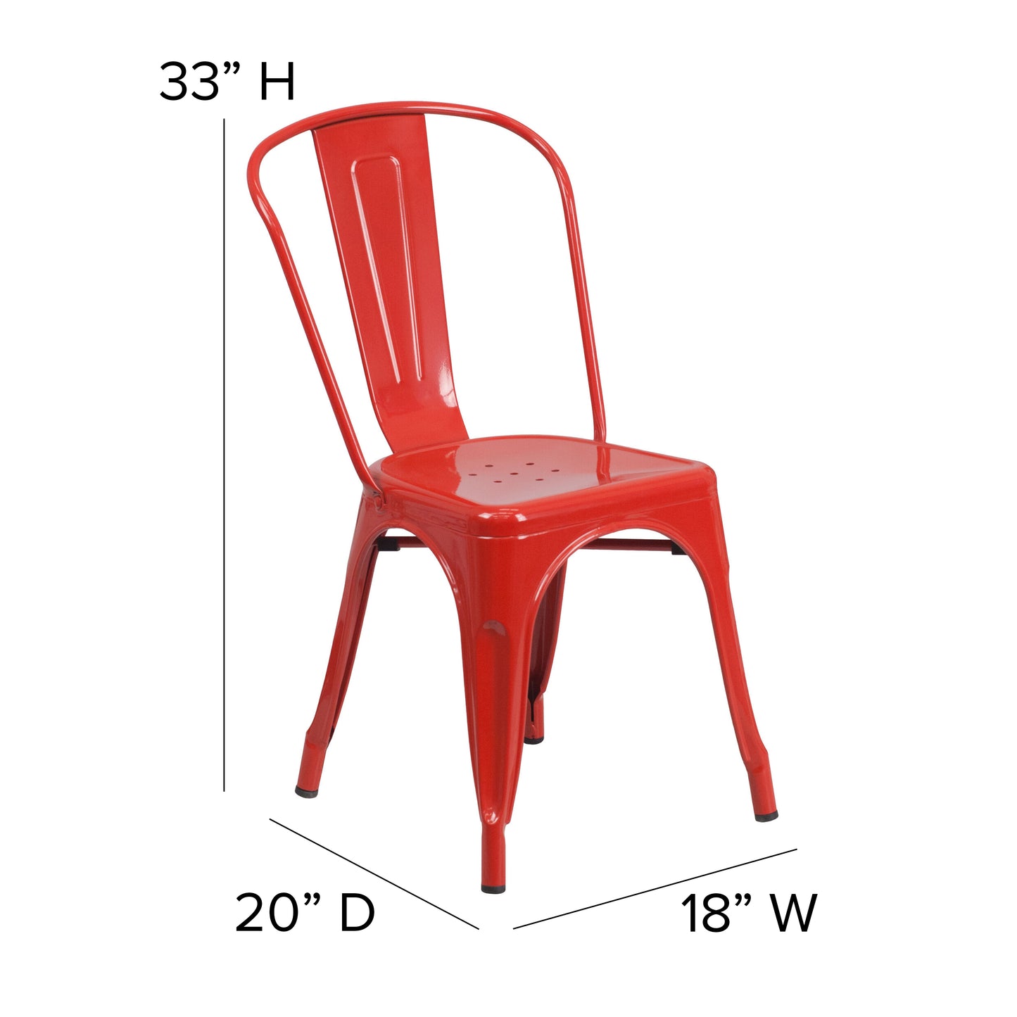 Red Metal Chair CH-31230-RED-GG