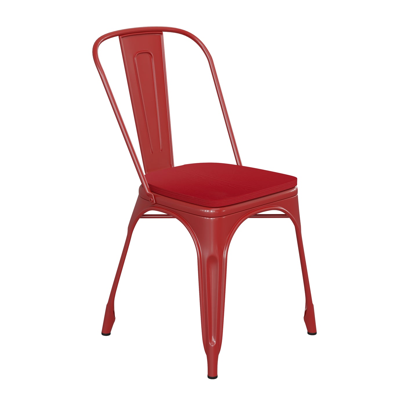 Red Metal Chair-Red Seat CH-31230-RED-PL1R-GG