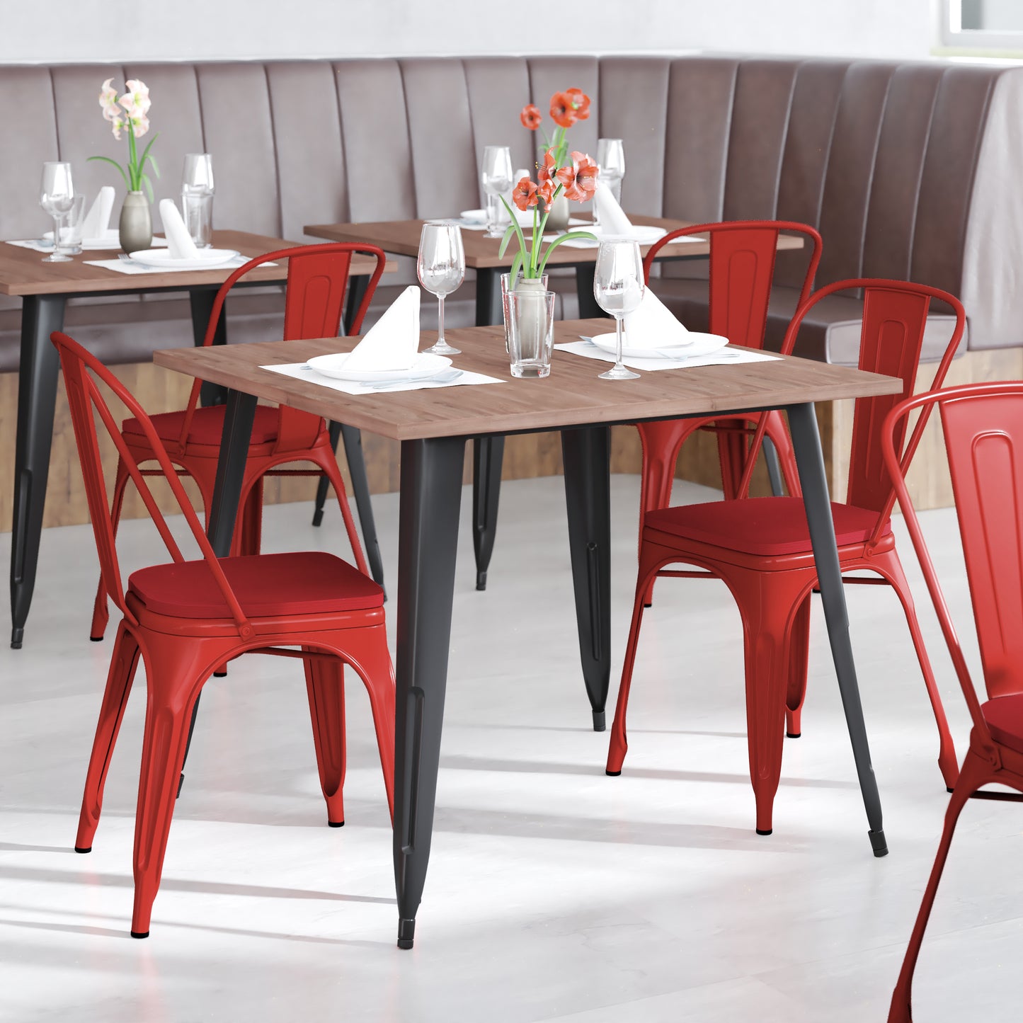 Red Metal Chair-Red Seat CH-31230-RED-PL1R-GG