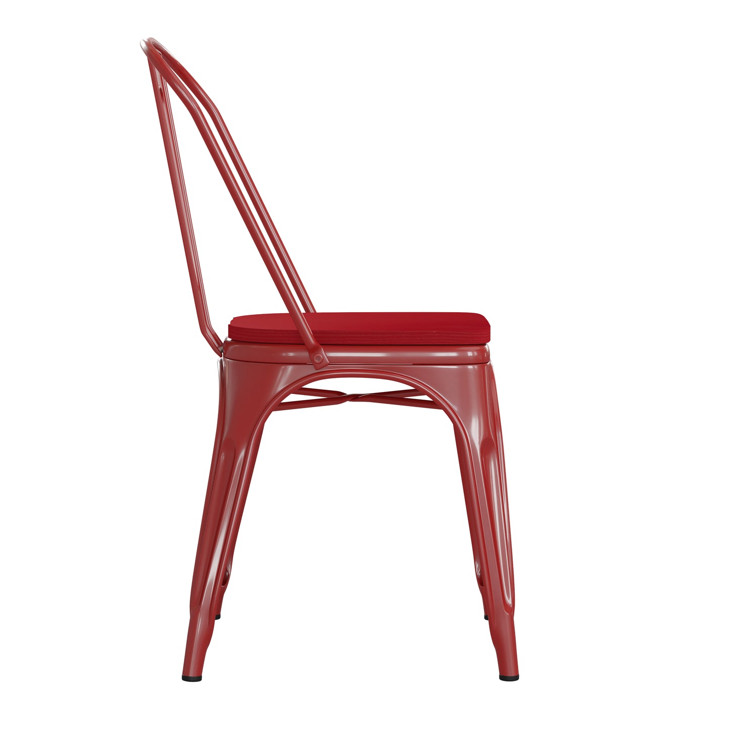 Red Metal Chair-Red Seat CH-31230-RED-PL1R-GG