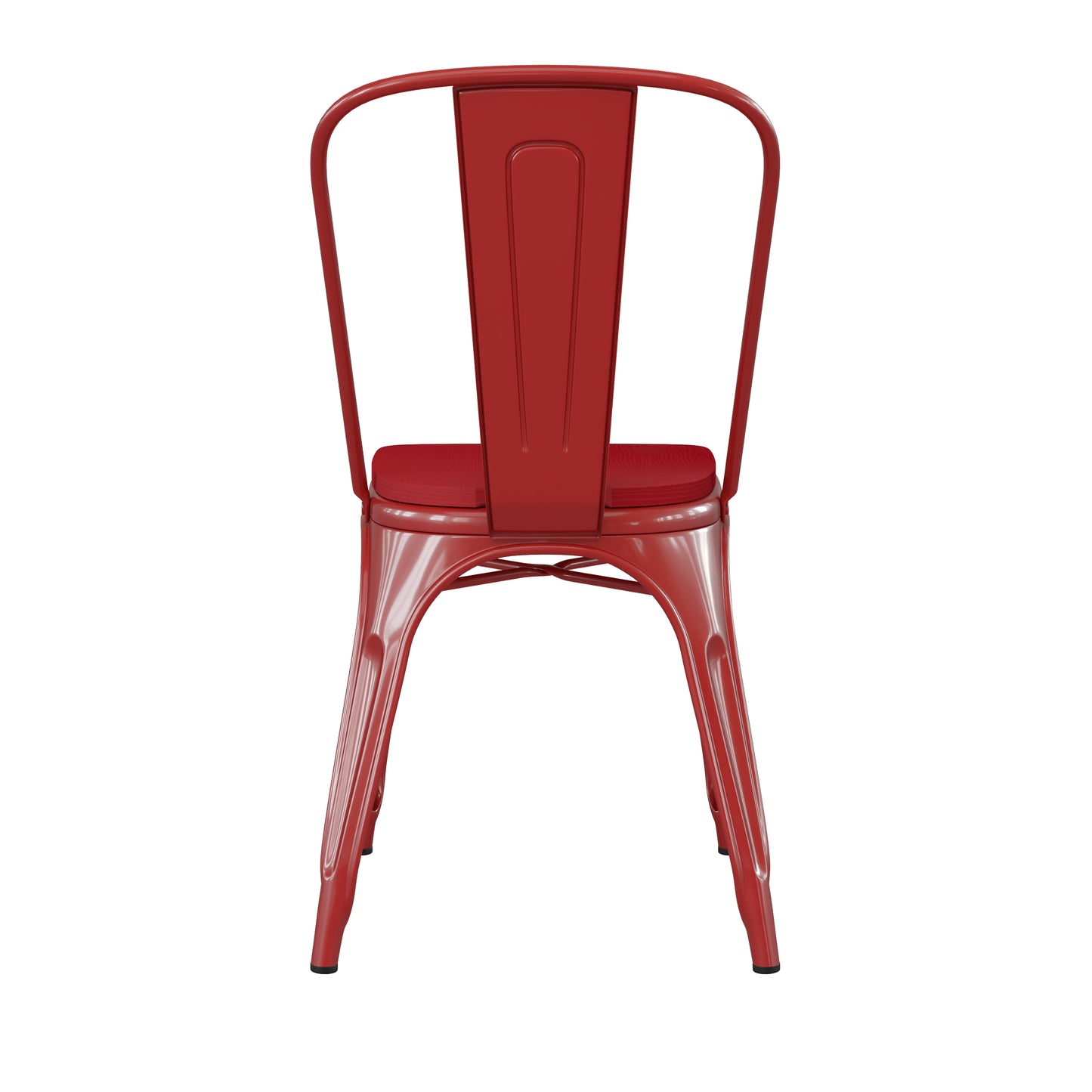 Red Metal Chair-Red Seat CH-31230-RED-PL1R-GG