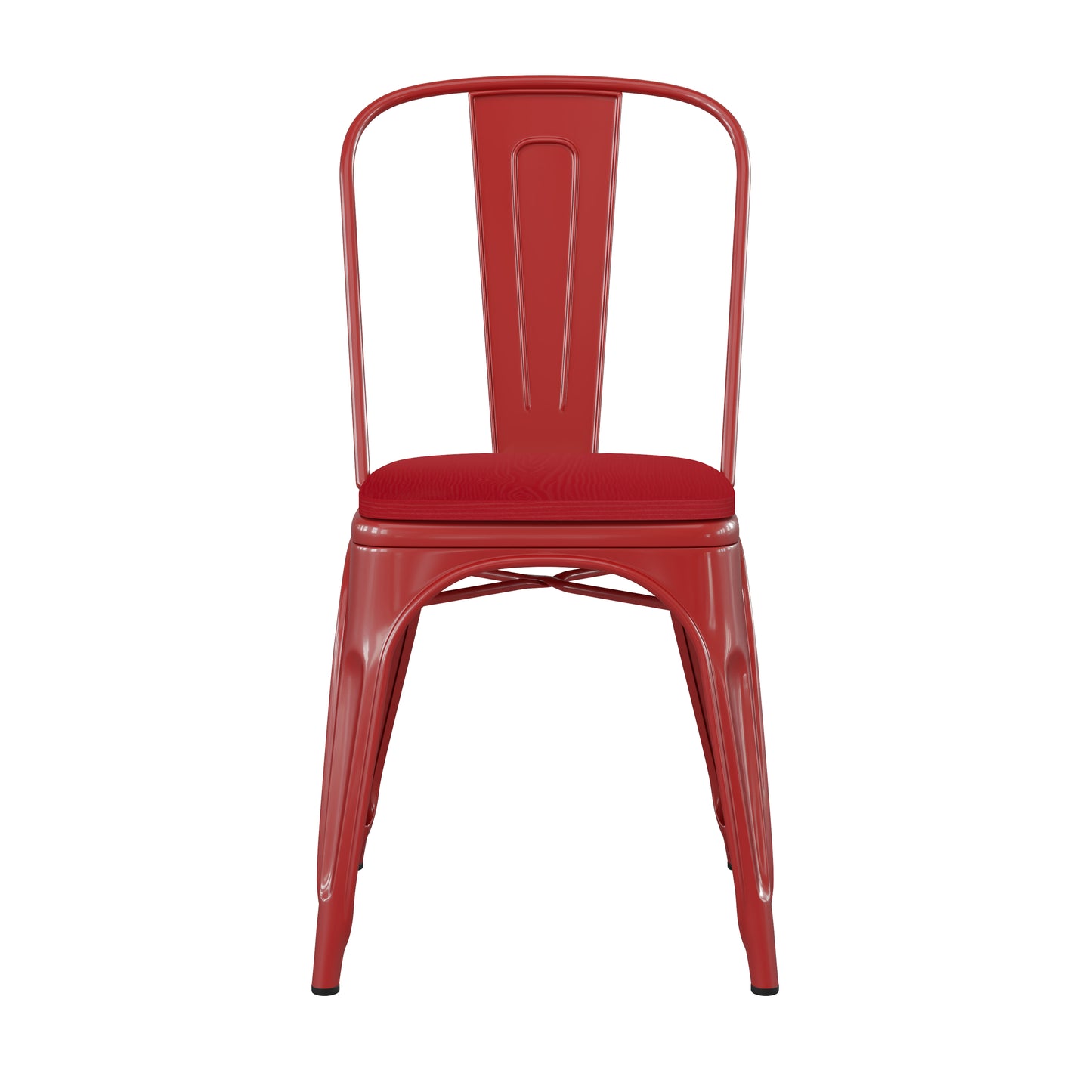 Red Metal Chair-Red Seat CH-31230-RED-PL1R-GG